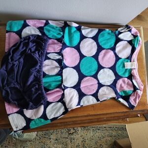 Gymboree Pink and Teal Baby Dress with Bloomers